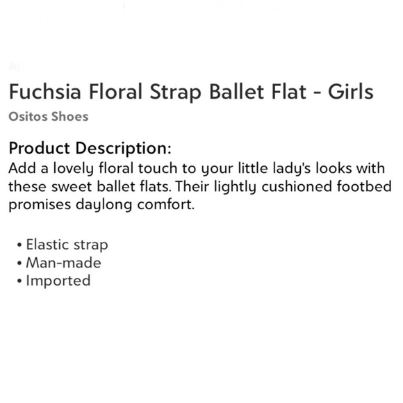 Fuchsia Floral Strap Ballet Flats toddler girls - Picture 3 of 3